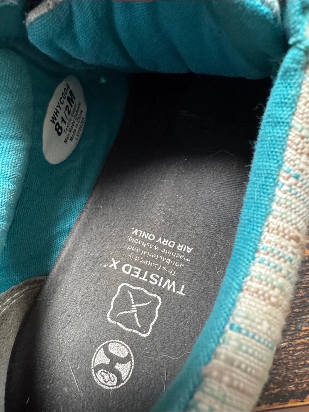 Twisted X Men's Light Blue Canvas Boat Shoes with Teal Accents